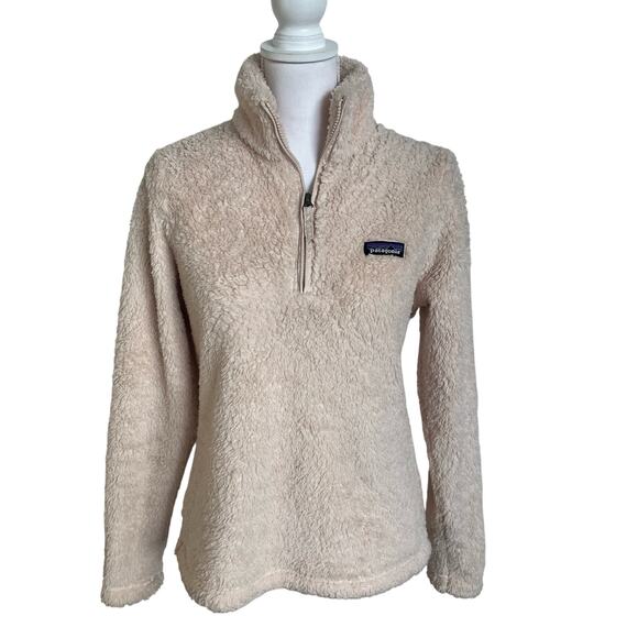 Patagonia Los Gatos Quarter Zip Pullover Sweater Top Womens Small Cream Teddy - Picture 1 of 9